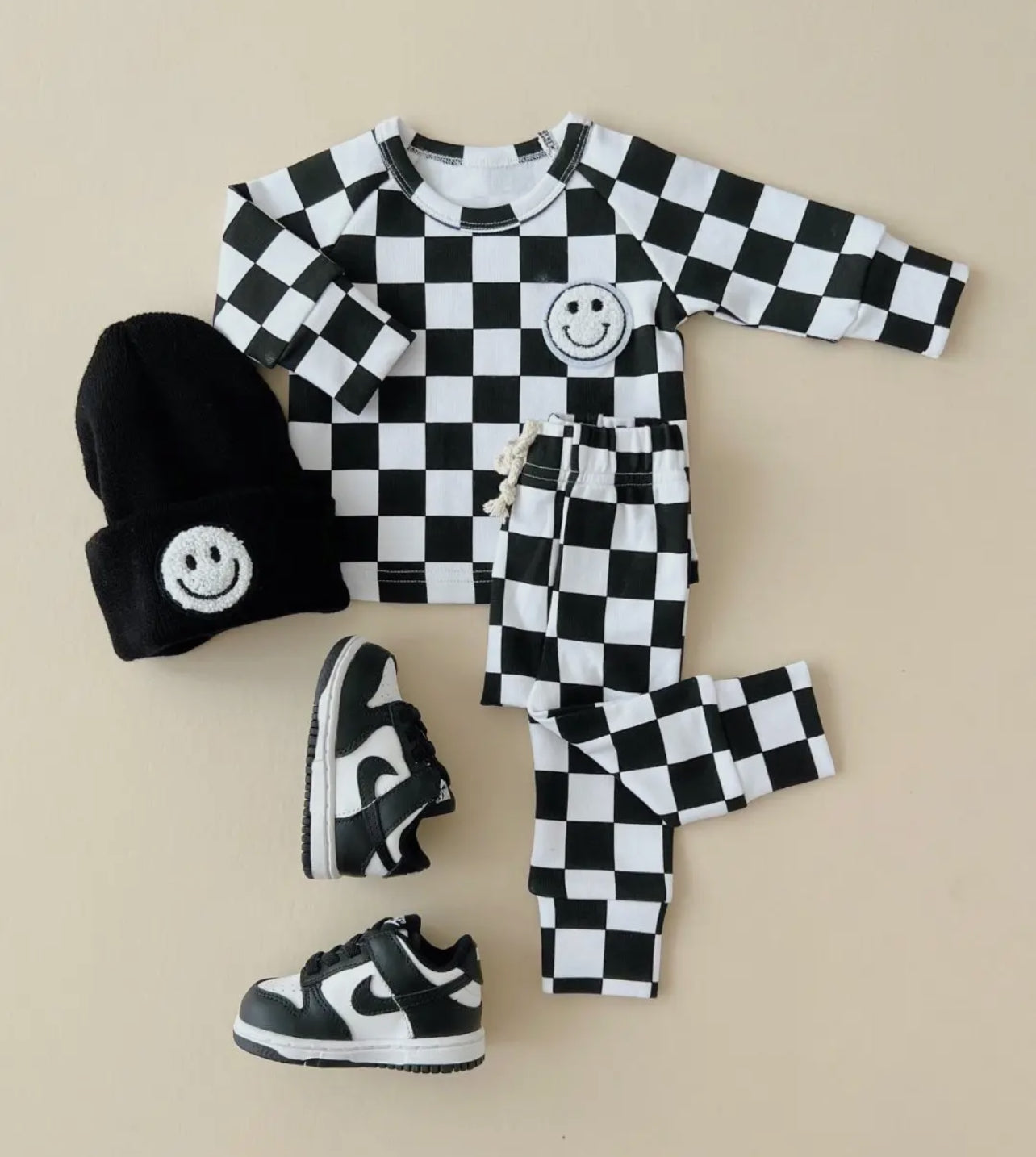 Checkered jogger set