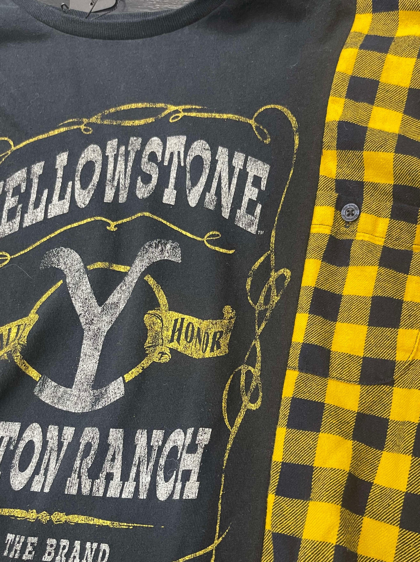 Reworked One of a Kind Yellowstone Flannel Shirt