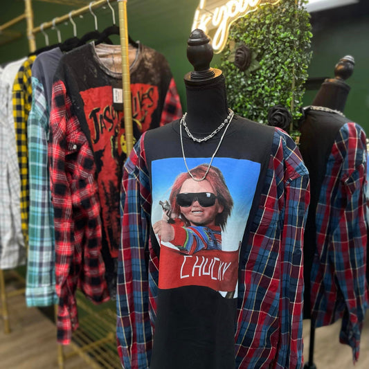 Reworked One of a Kind Chucky Flannel Shirt