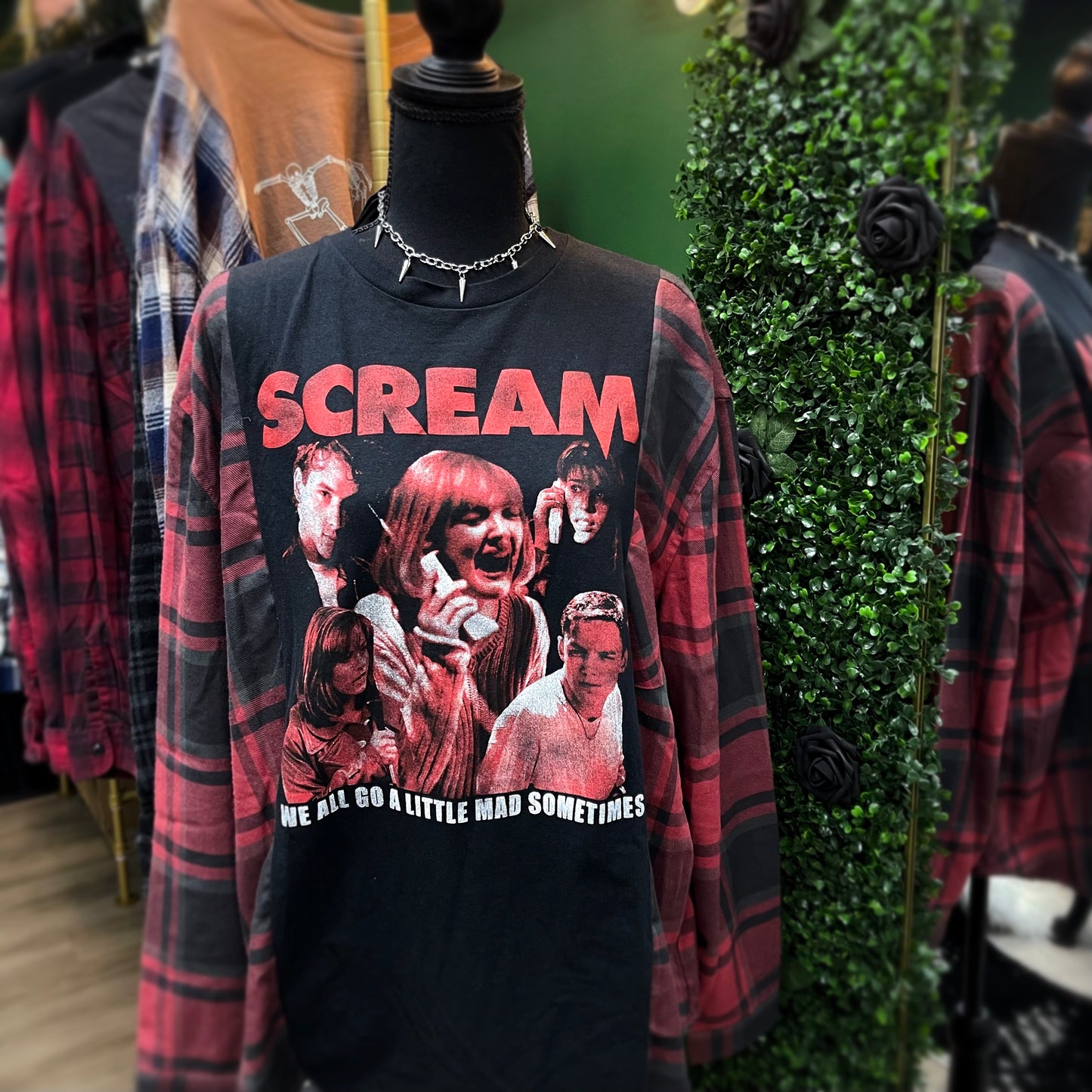 Reworked One of a Kind Scream flannel Shirt