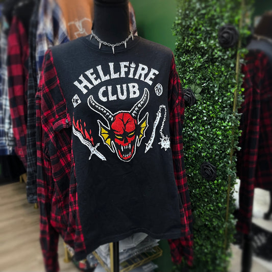 Reworked One of a Kind Hellfire Club flannel Shirt