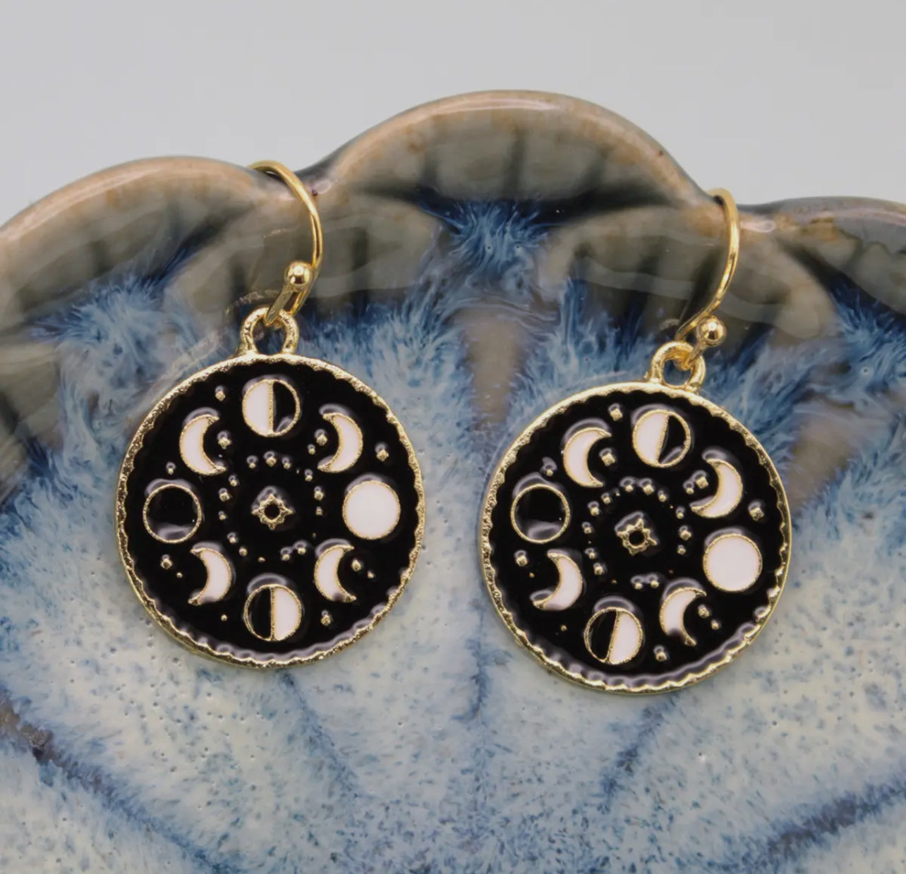 Lunar phase earrings